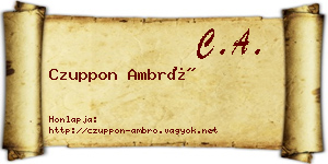 Czuppon Ambró névjegykártya